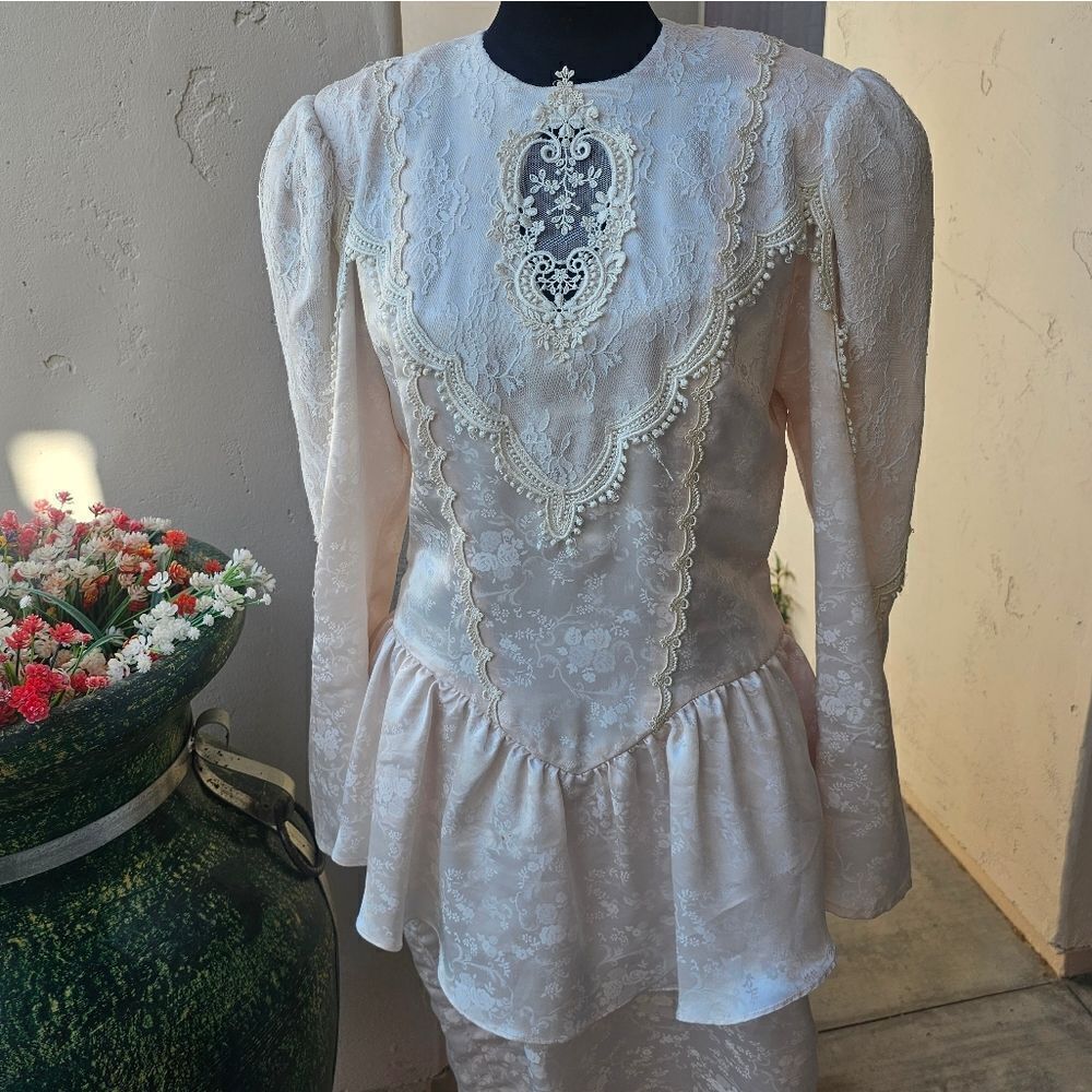 Vintage Scott McClintock special occasion silky gunne sax style dress size 10